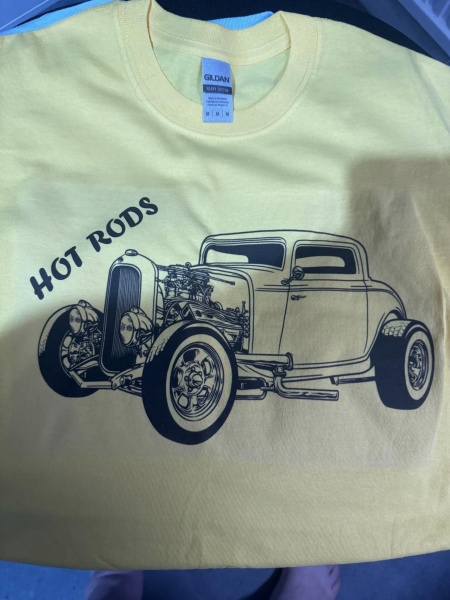 Hot Rod T-shirt on yellow